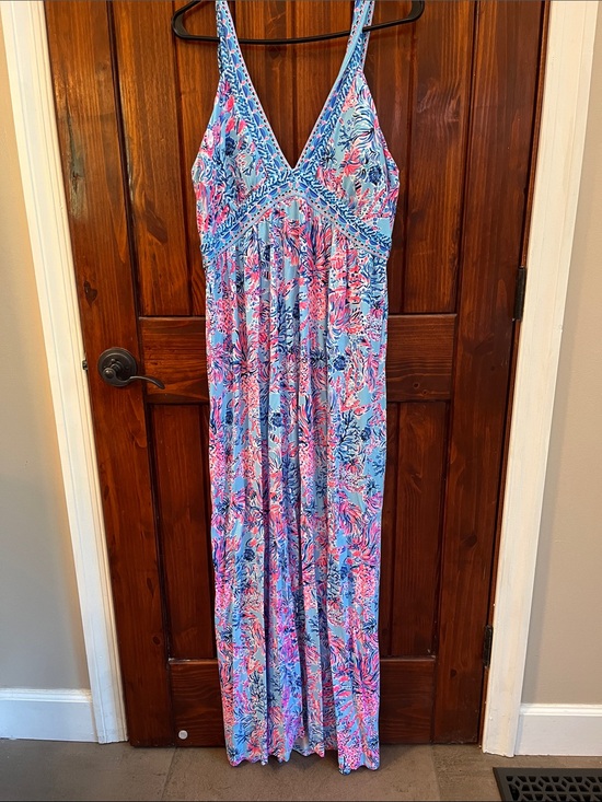 Lilly Pulitzer Dresses & Skirts - Lilly Pulitzer' Pink & Blue Floral Maxi One-Piece Dress